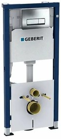 Set rezervor incastrat si cadru, Geberit Duofix, cu clapeta Delta 50 crom si set de fixare, 458.128.21.1