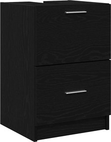 vidaXL Dulap de Baie cu ușă Stejar Negru 40 x 37 x 59 cm Lemn compozit