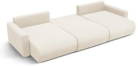 Colțar bej extensibil, cu spațiu de depozitare cu tapițerie din catifea (în formă de "U") Belfast – Cosmopolitan Design