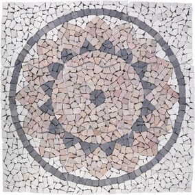 Mozaic din marmură, model soare, 90 x 90 cm