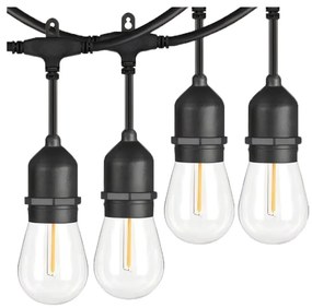 Instalație LED decorativă de exterior 10xE27/1W/230V 10 m IP65 negru