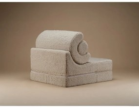 Fotoliu pentru copii maro deschis cu tapițerie din țesătură bouclé Flipster – Wigiwama