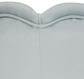 Bancă în stil Art-deco, catifea Velvet gri-albastru/crom auriu, NOBLIN