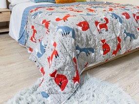 Cuvertura de pat FOXIVA gri, 100% bumbac Dimensiune: 170 x 210 cm