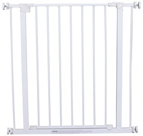 PawHut Poarta de Siguranta pentru Copii si Animale de Companie Alb 76 x 72-82 cm