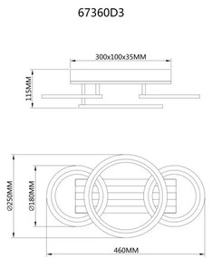 Plafoniera LED CCT BLEVINS riflaj MDF cu efect de lemn