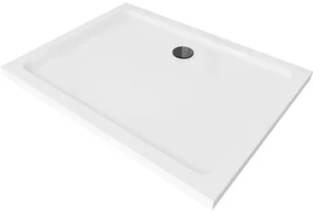 Mexen Flat cadă pentru duș dreptunghiulară slim 90 x 80 cm, Albă, sifon Neagră - 40108090B