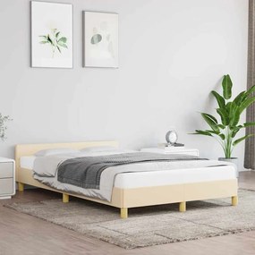 vidaXL Cadru de pat fără saltea, crem, 120x200 cm, textil