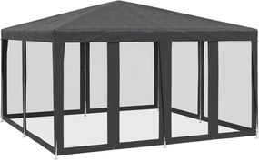 vidaXL Cort de petrecere cu 8 pereți din plasă, antracit, 4x4 m, HDPE