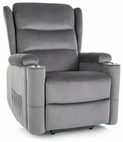 Scaun reclinabil Pontils Velvet, gri
