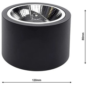 Spot aplicat design modern REDONDO negru