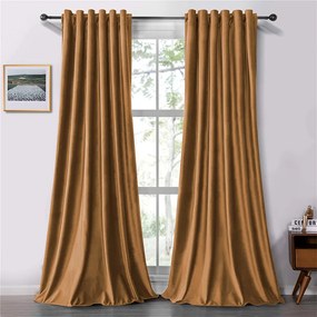 Set draperii soft cu rejansa transparenta cu ate pentru galerie, Super, densitate 200 g/mp, Maro, 2 buc