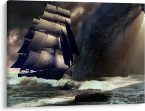 Tablou - Navă printre recife (70x50 cm)