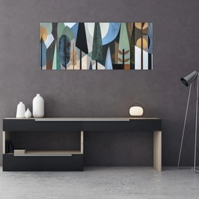 Tablou - Abstracție geometrică naturală II. (120x50 cm)