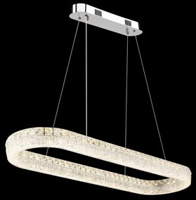 Globo 67387-40 - Candelabru LED reglabil pe cablu LAUREL 40W/230V sticlă clară+telecomandă