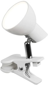 Veioza, lampa de birou cu clema design modern Noah alb