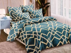 Lenjerie de pat din bumbac verde GAITAN + husa de perna 40 x 50 cm gratuit