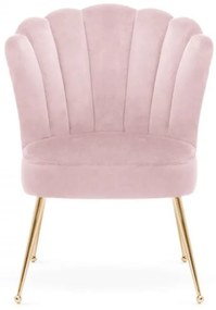 Scaun Bolonia velvet roz/gold - H90