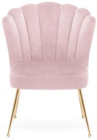 Scaun Bolonia velvet roz/gold - H90
