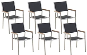 Set scaune 4 buc. Grosso (negru) (oțel inoxidabil). 1011515