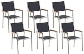 Set scaune 4 buc. Grosso (negru) (oțel inoxidabil). 1011515
