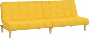 vidaXL Canapea extensibilă cu 2 locuri, galben, material textil