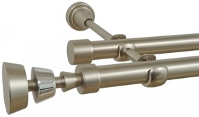Galerie dubla fara inele AFINA 19 mm CROM MAT (Alege marime: 120 cm)
