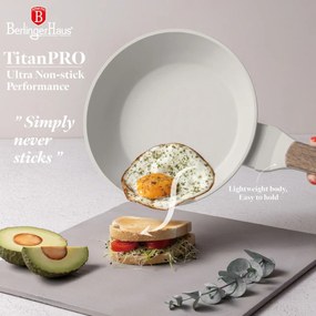 Set tigai 3 piese Sahara Nordic Berlinger Haus BH 8322, crem mat, compatibile cu toate tipurile de plita, invelis antiaderent titanPro