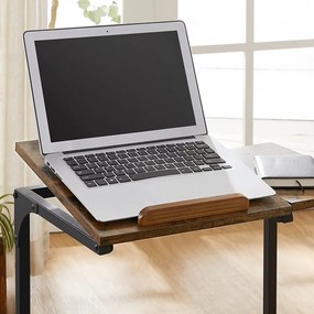 Masa pentru laptop, Vasagle, 55 x 35 x 66 cm, PAL, otel, maro rustic/negru