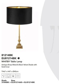 Veioza, Lampa de masa eleganta Whitby negru