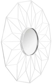 Oglinda geometrica alba 58 cm