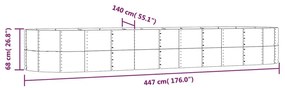 Jardiniera de gradina, maro, 447x140x68 cm, otel 1, Maro, 447 x 140 x 68 cm