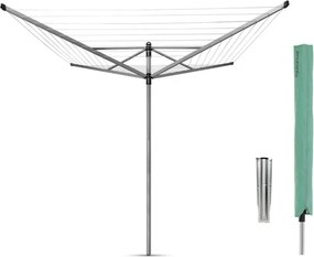 Uscator de rufe pentru exterior Brabantia Lift-O-Matic 90300270, 60 m, Inaltime reglabila, Suport metalic, Husa, Rezistent la coroziune, Inox