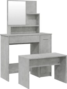 vidaXL Set măsuță de toaletă, gri beton, 86,5x35x136 cm