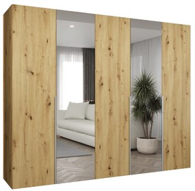 Dulap de haine 250 cm Alice 2 (Stejar artisan + Cașmir). 1126180