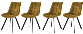Set 4 scaune K332 velvet mustariu