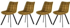 Set 4 scaune K332 velvet mustariu