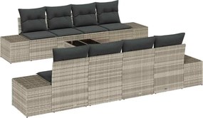 vidaXL Set de canapele pentru grădină 8 pcs Gri deschis și gri închis