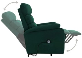Fotoliu de masaj rabatabil vertical, verde inchis, textil 1, Morkegronn