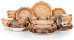 Set de masă ceramic SPIRAL BROWN 30 piese