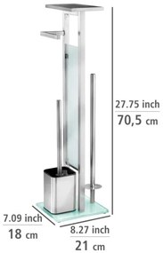 WENKO 23364100 - Perie WC DEBAR 21 x 70,5 cm inox/satinat/alb