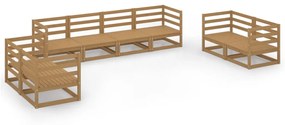 3075462 vidaXL Set mobilier de grădină, 8 piese, maro miere, lemn masiv de pin