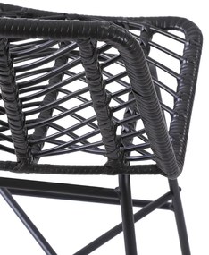 Scaun de bar din ratan negru ESPO 97