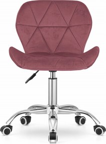 Set pentru birou ZARIMO masa 80x40 cm, negru + fotoliu AVOLA VELVET, roz inchis