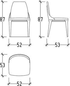 Scaun lemn masiv Serio, 52 × 87 × 53 cm