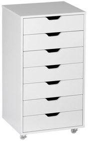 Vinsetto Caisson de bureau cu roți mobilier depozitare birou cu 7 sertare organizator pentru documente, format A4 sau scrisori | Aosom Romania
