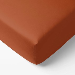 Goldea cearceaf de pat 100% bumbac cu elastic - cărămiziu 90 x 200 cm