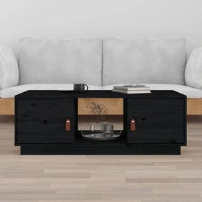 vidaXL Măsuță de cafea, negru, 100x50x35 cm, lemn masiv de pin