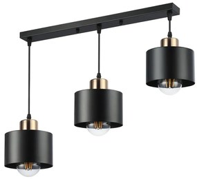 Lustră pe cablu 3xE27/35W/230V negru/auriu