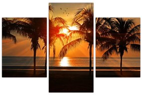 Tablou cu palmier în apus de soare (90x60 cm)